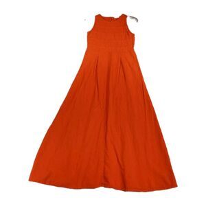 Cecilia Nathal Maxi Dress Sz S Cotton Keyhole Pleated Boho Resort Quiet Luxury
